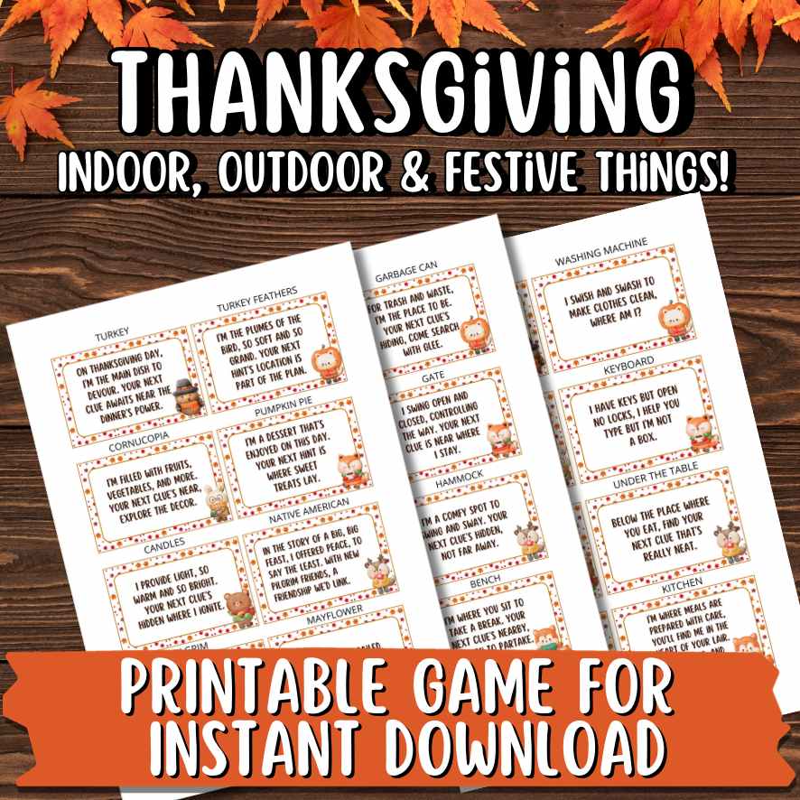 Kids Thanksgiving Scavenger Hunt