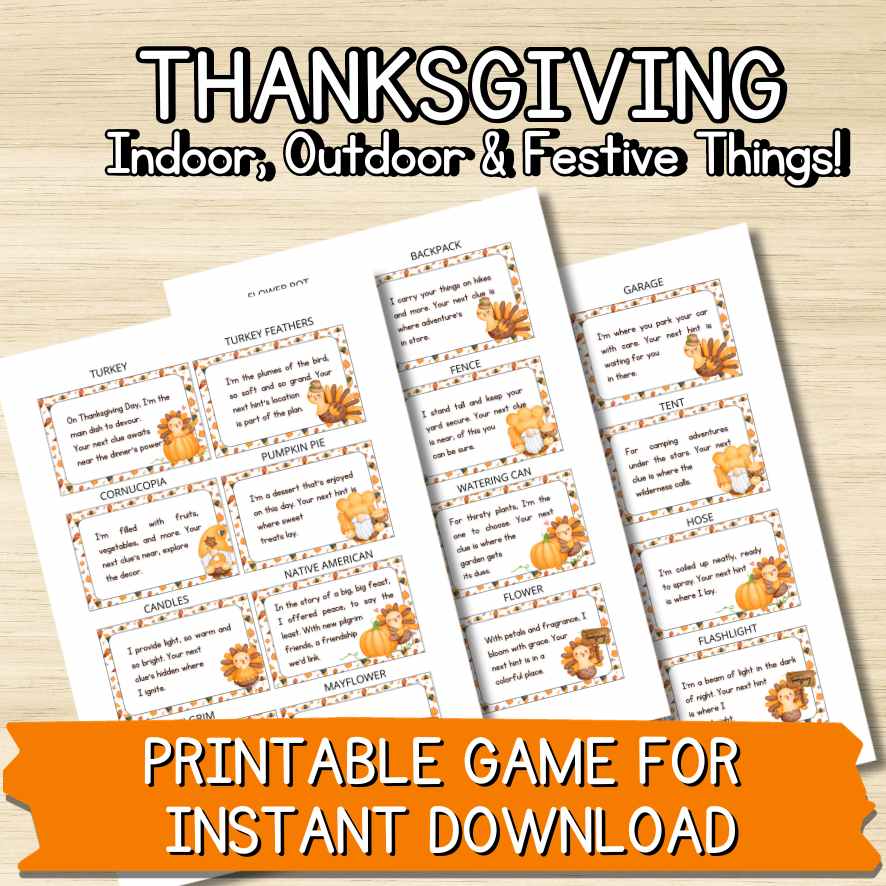 Printable Thanksgiving Treasure Hunt