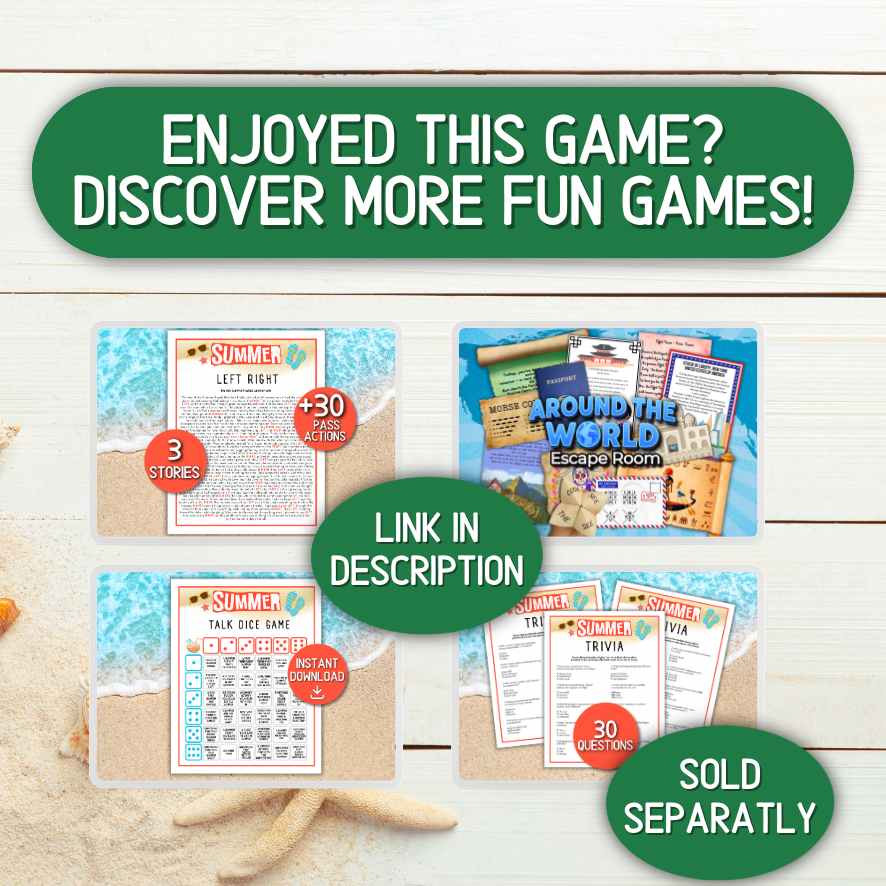 summer vacation bingo cards