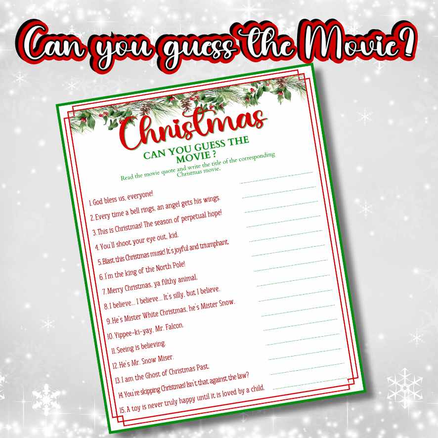 CAN YOU GUESS THE MOVIE CHRISTMAS GAME