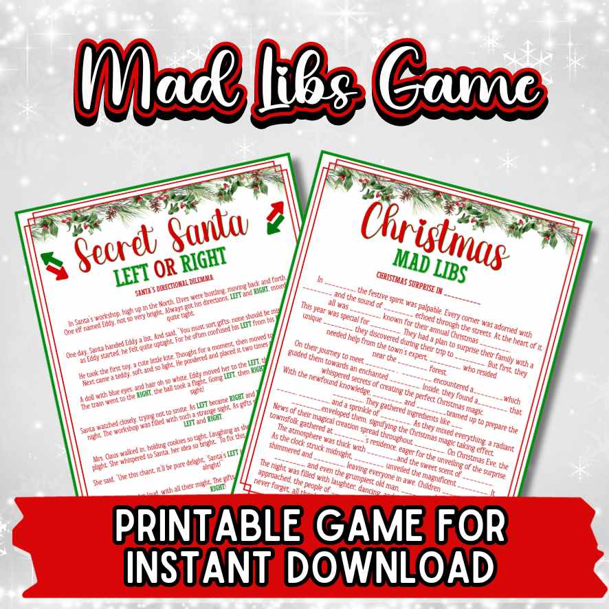 CHRISTMAS MAD LIBS PRINTABLE ACTIVITIES