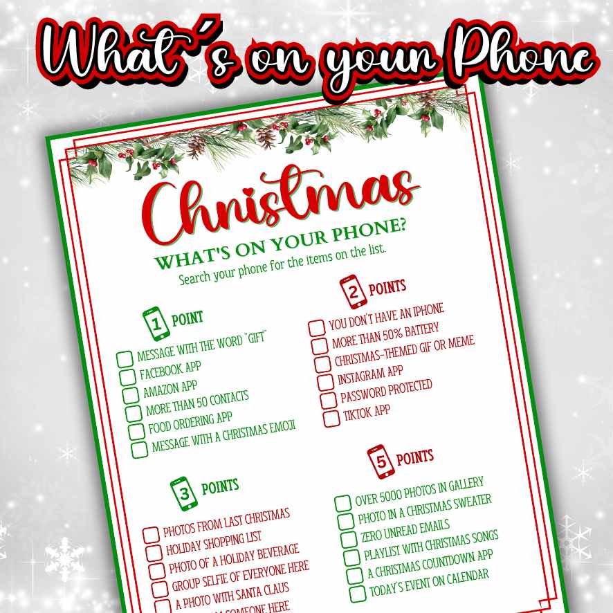 CHRISTMAS WHATS ON YOUR PHONE GAME – The Game Room christmas-whats-on-your-phone-game-the-game-room
