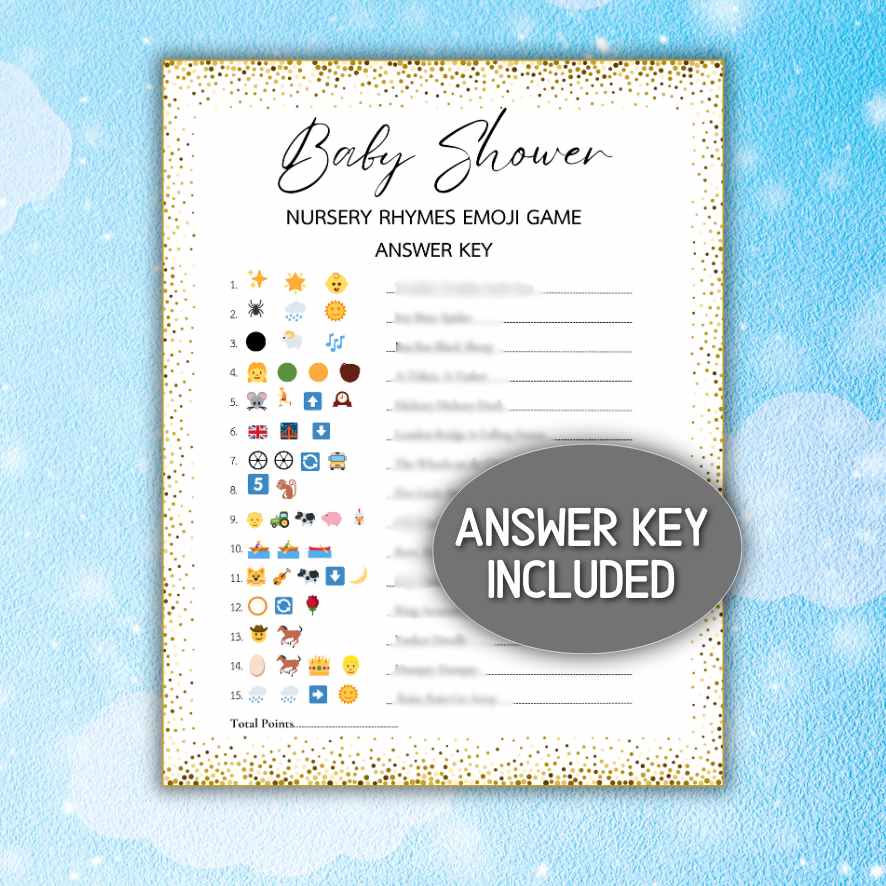 baby shower emoji game nursery rhymes