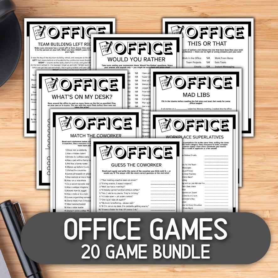 Office Games Bundle – 20 Printable Team Building Icebreaker
