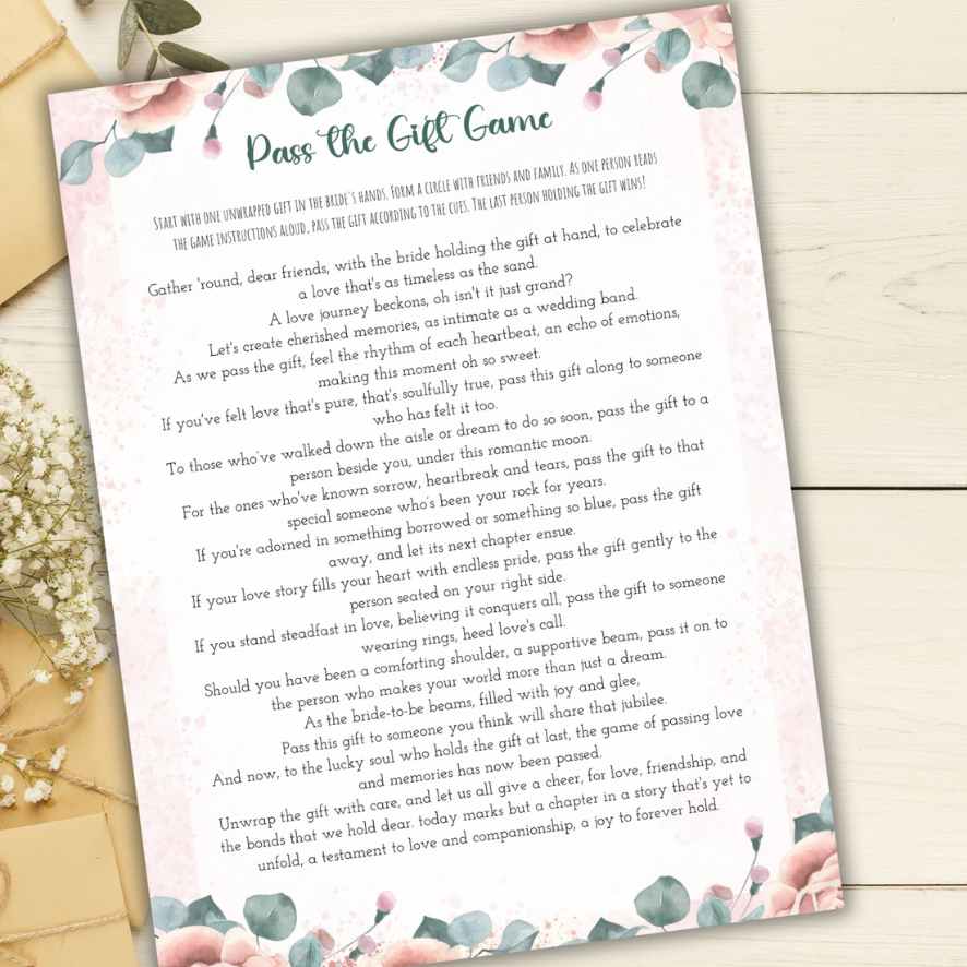 PASS THE GIFT GAME WEDDING – The Game Room