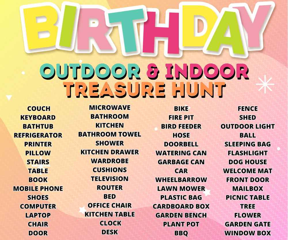 birthday girls treasure hunt