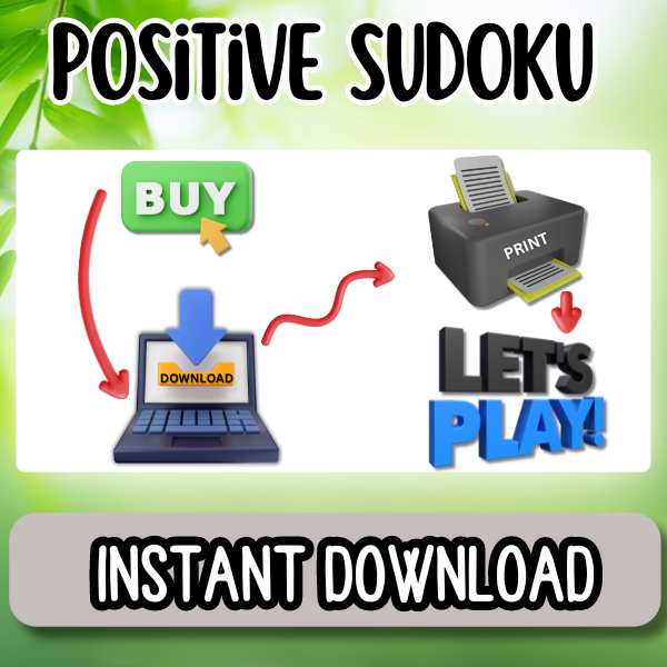 Free Positive Sudoku for Mindfulness Printable