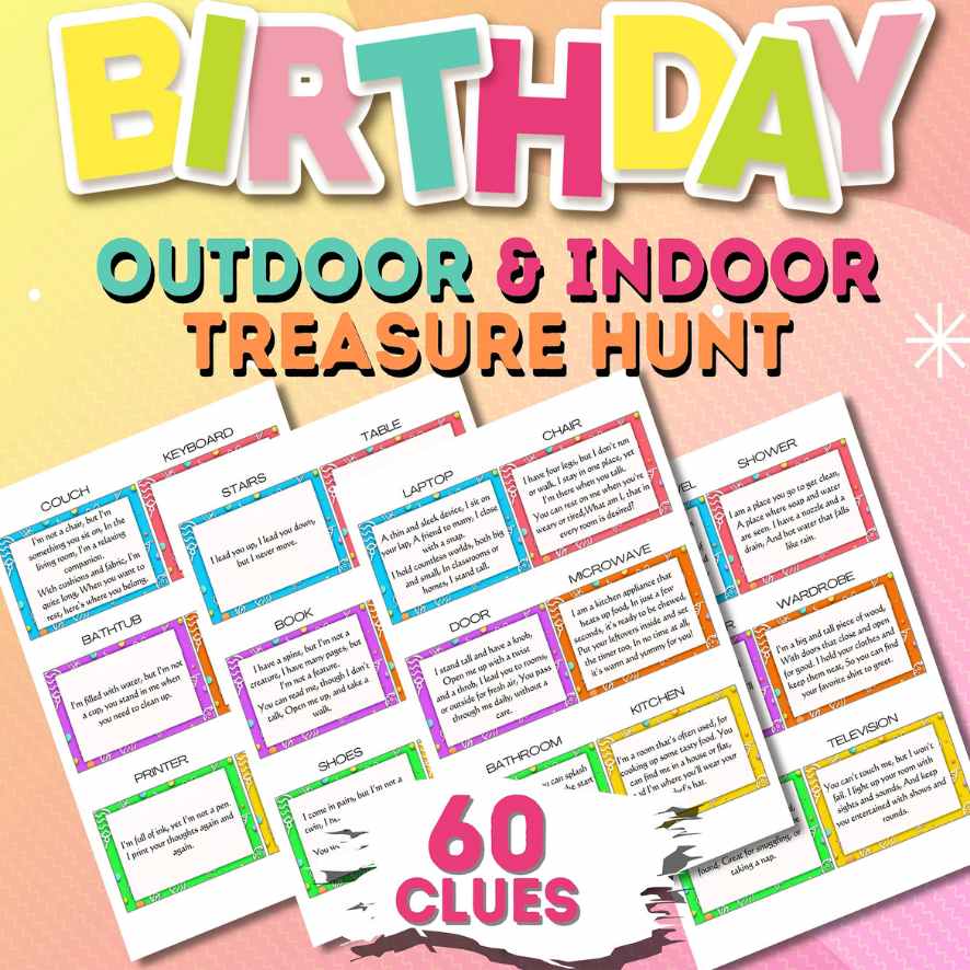 birthday scavenger hunt clues