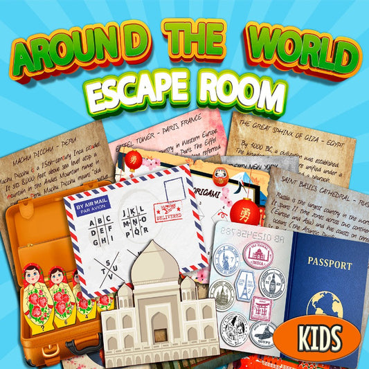 KIDS ESCAPE ROOM AROUND THE WORLD - PRINT AND PLAY - The Game Room