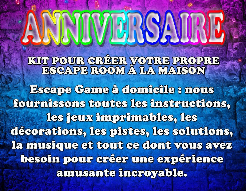 anniversaire escape game à la maison - escapegame