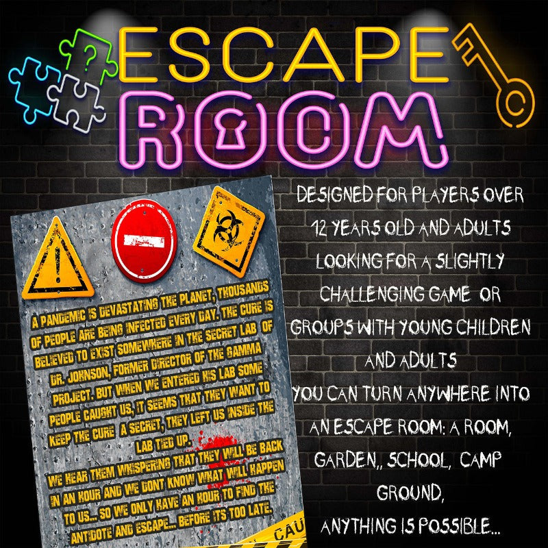 VIRUS, SECRET LAB ESCAPE ROOM - TEENS AND ADULTS - A REAL EXPERIENCE AT HOME - The Game Room