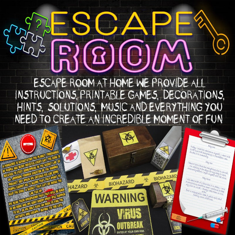 VIRUS, SECRET LAB ESCAPE ROOM - TEENS AND ADULTS - A REAL EXPERIENCE AT HOME - The Game Room