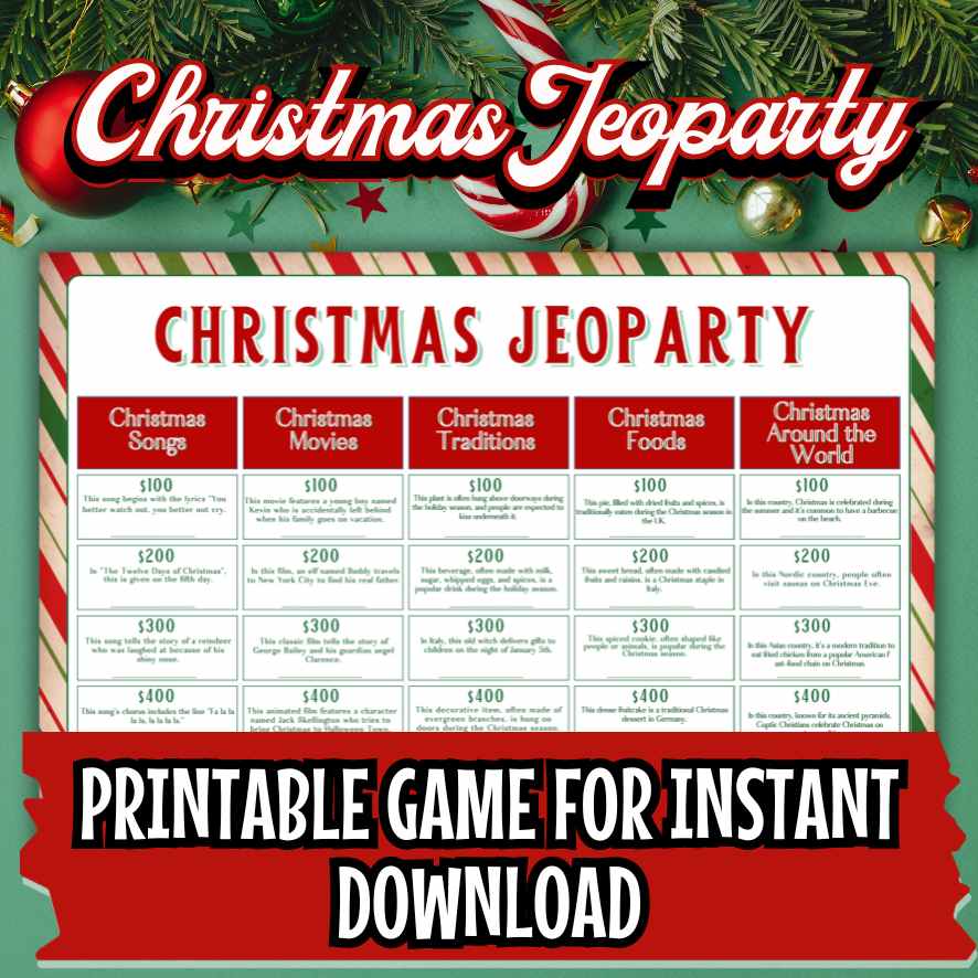 CHRISTMAS JEOPARDY GAME PRINTABLE – The Game Room christmas-jeopardy-game-printable-the-game-room