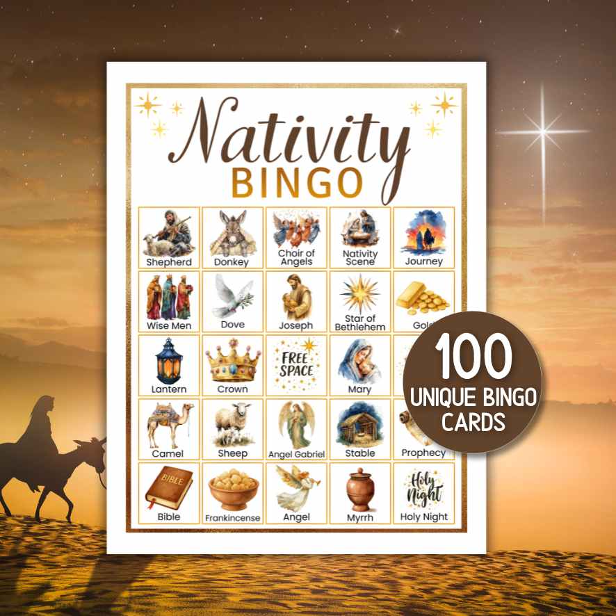 nativity bingo 100 cards