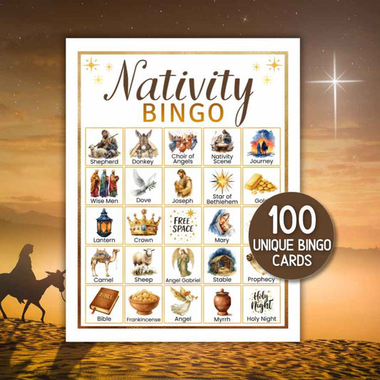 nativity bingo 100 cards