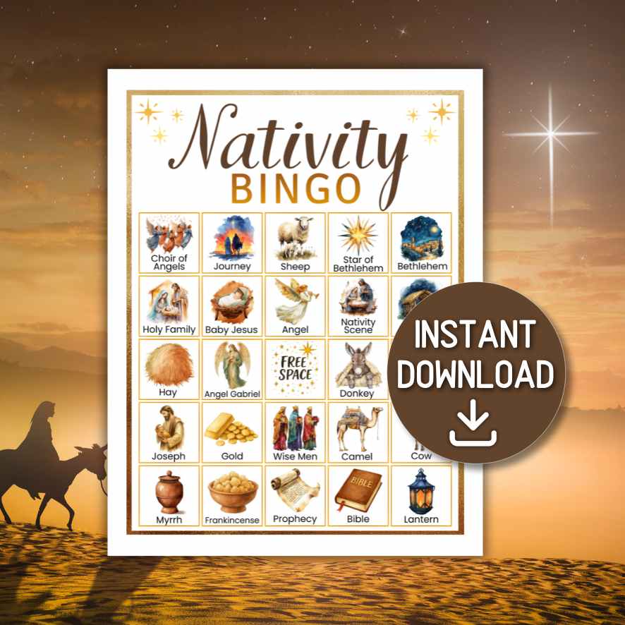 jesus christmas printable bingo