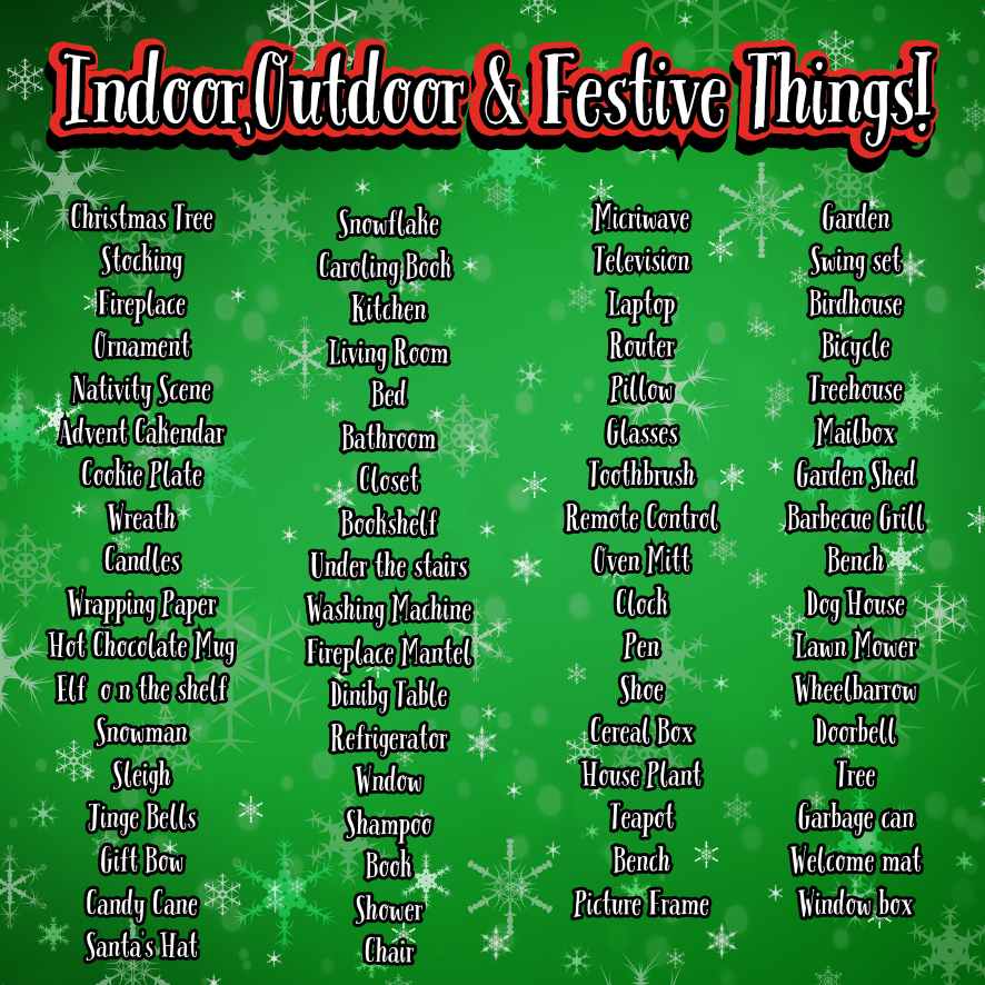 Indoor Christmas treasure hunt for teens and adults