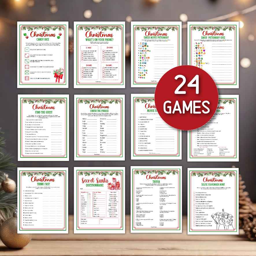 christmas party games printable bundle