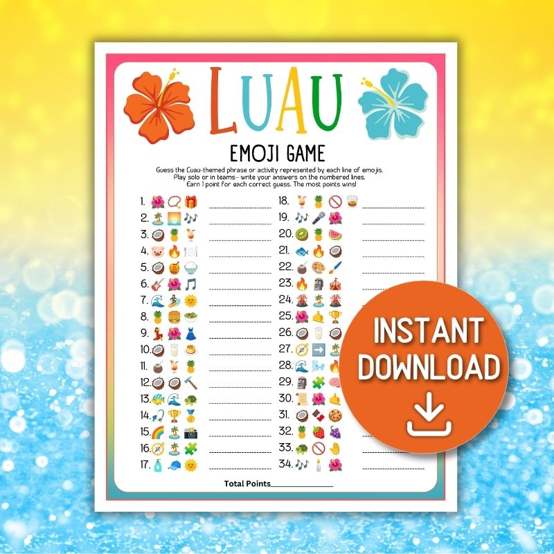 printable luau games