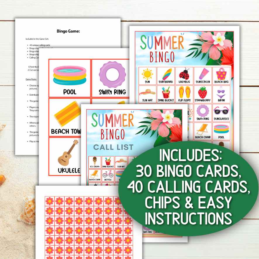 summer bingo game printable