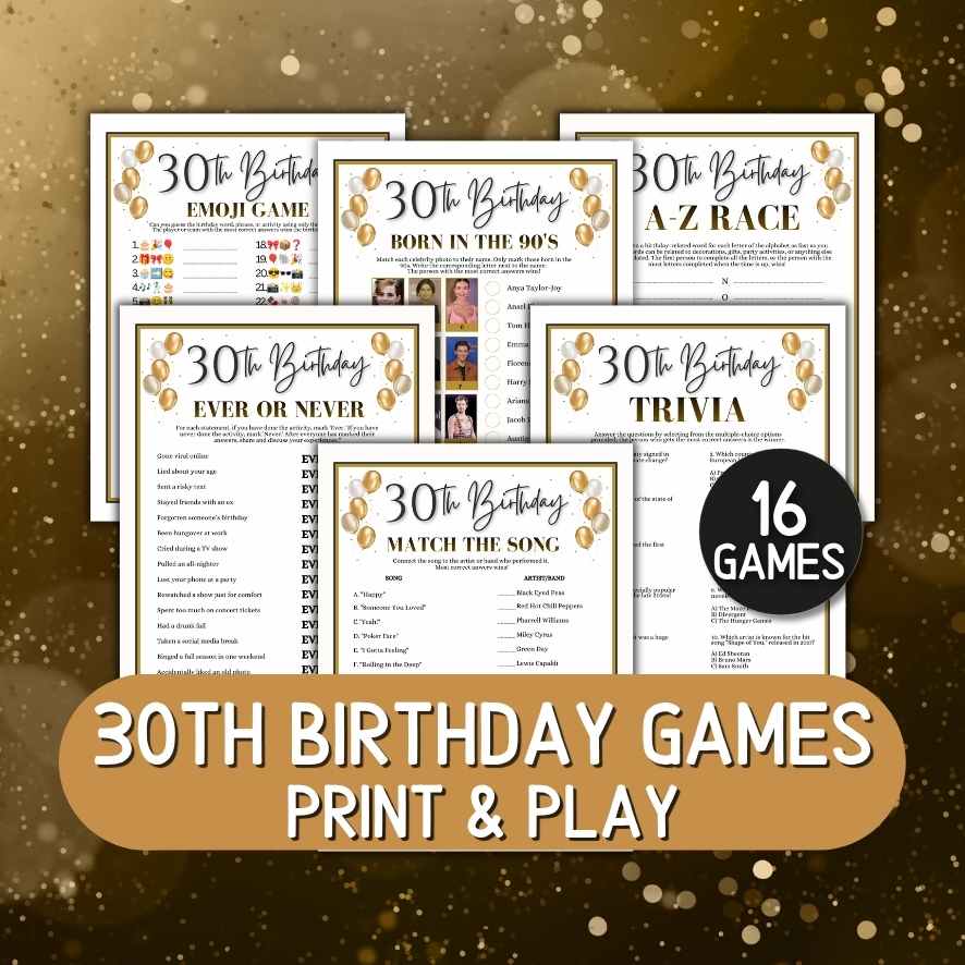 30th birthday games bundle
