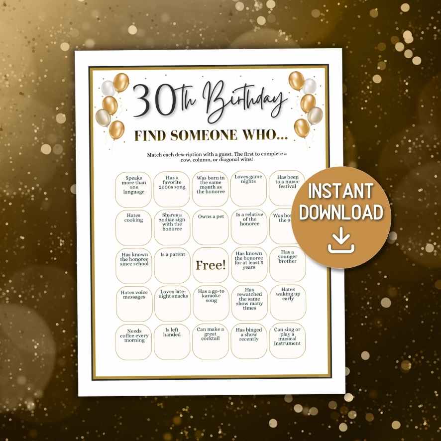 30th birthday party games for adults