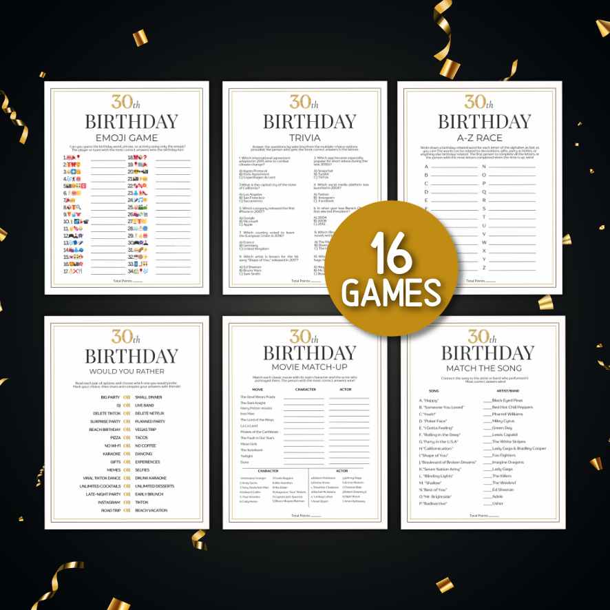 games for 30th birthday party