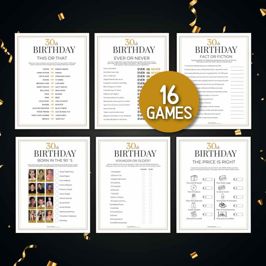 printable games for 30th birthday party