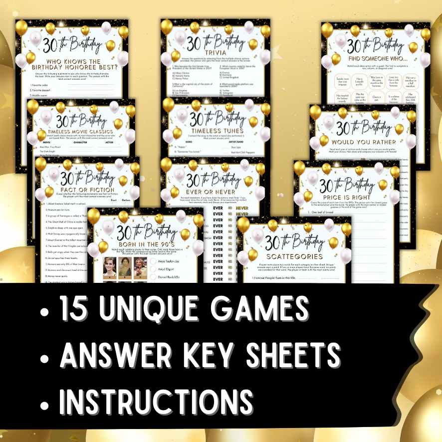 30th-birthday-party-games-bundle-the-game-room for 30th Birthday Games Printable Free 30TH BIRTHDAY PARTY GAMES BUNDLE – The Game Room for 30th Birthday Games Printable Free