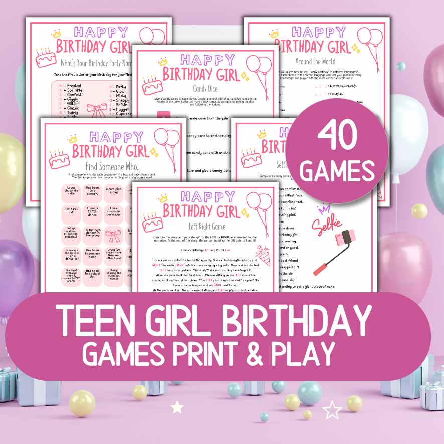 birthday party games for teens girls