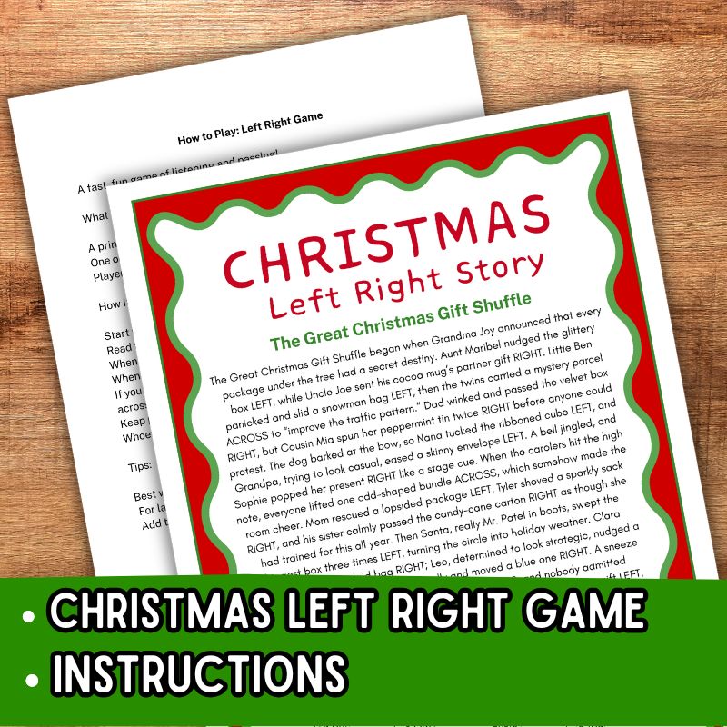 Left right christmas game free