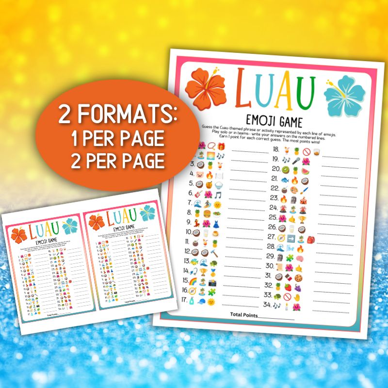 hawaiian party theme games