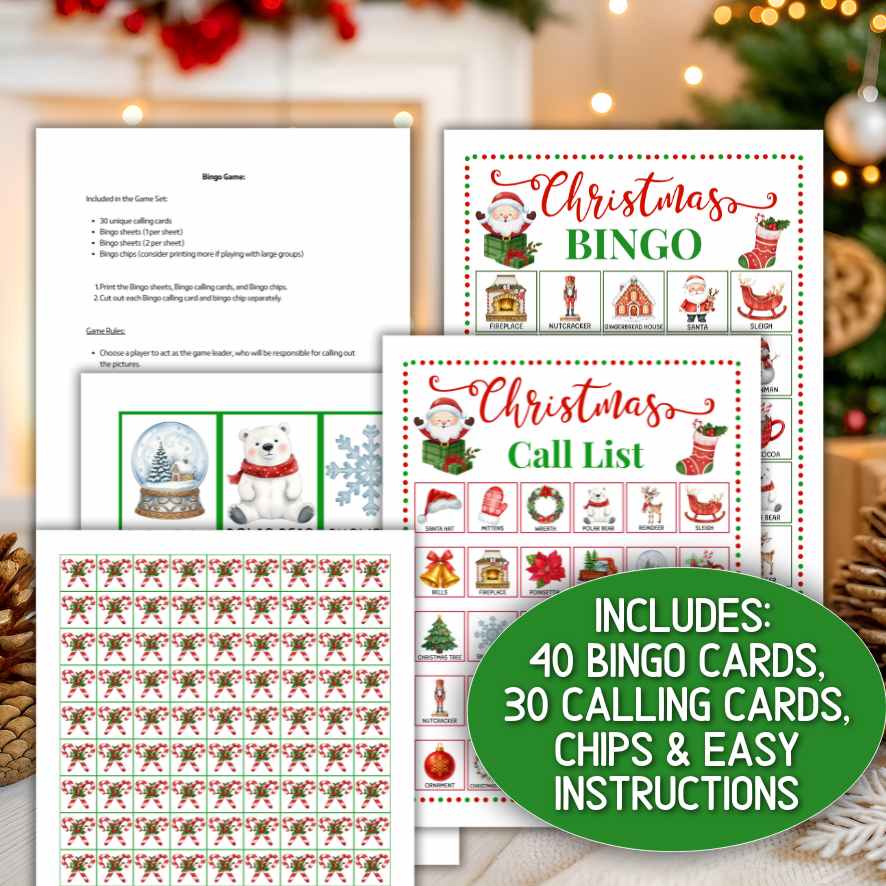 christmas bingo party game