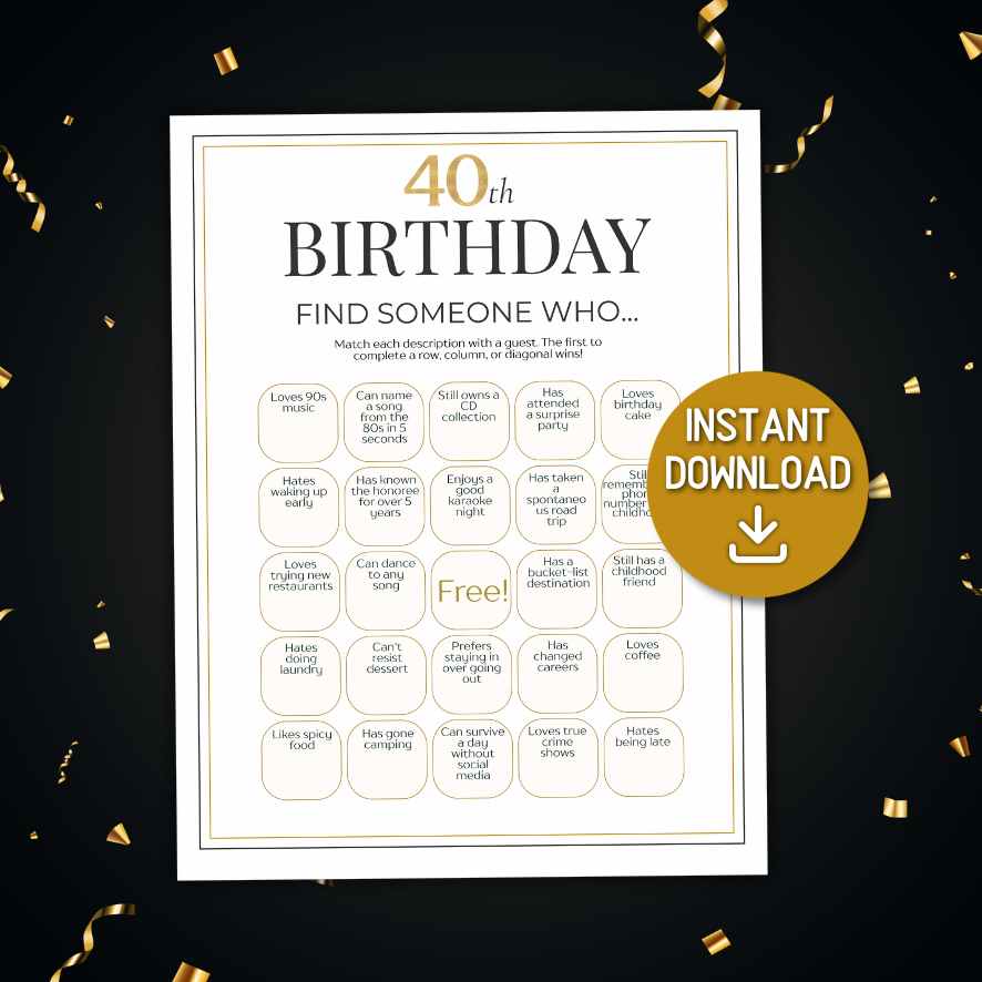 games for 40th birthday party