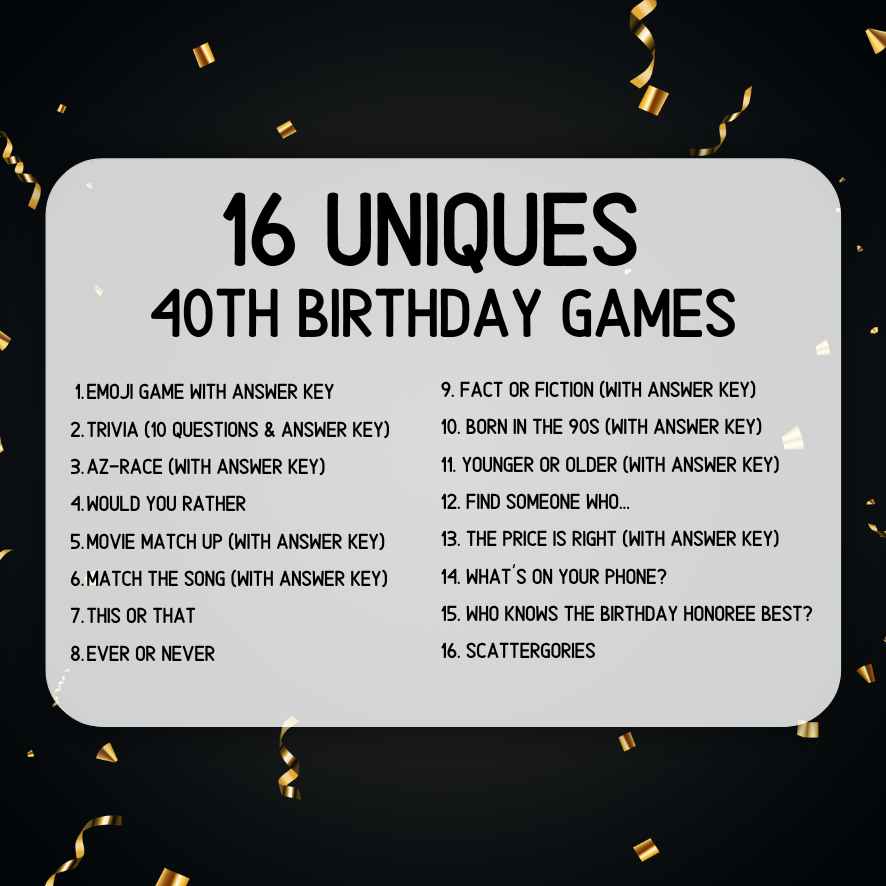 birthday game pack