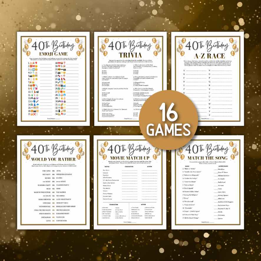games for 40th birthday party
