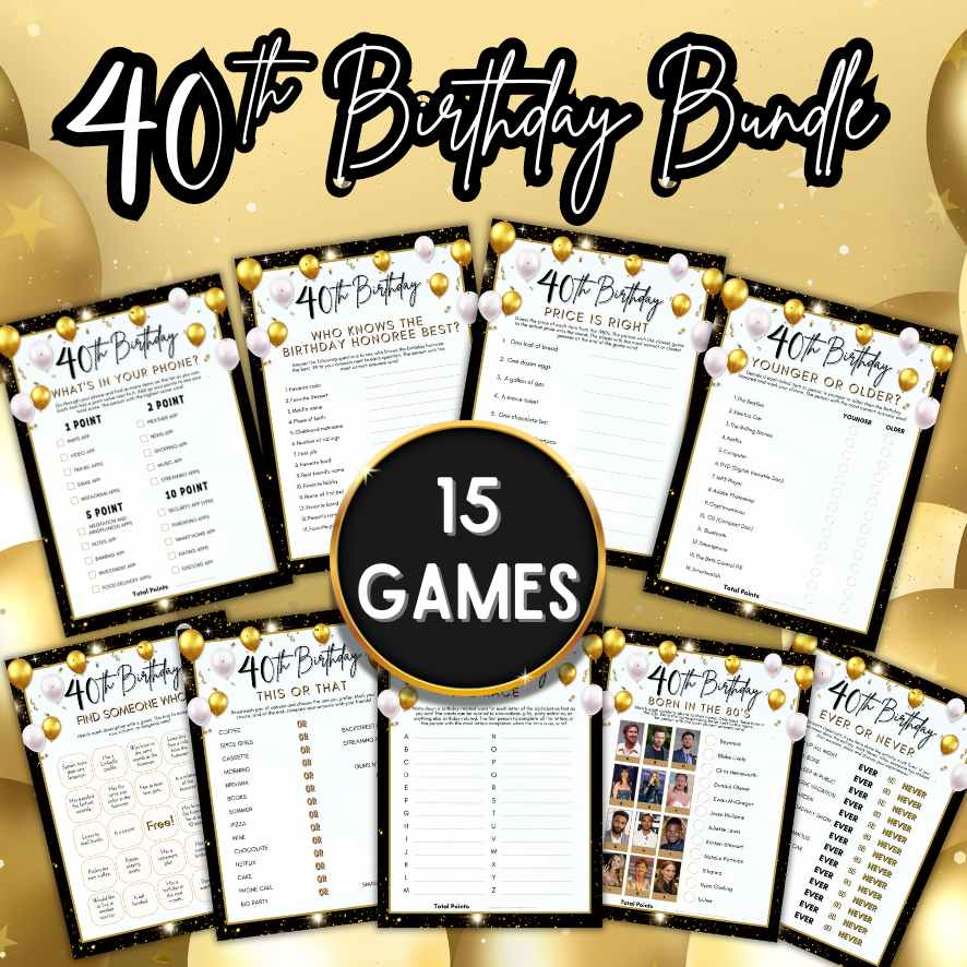 40th birthday games bundle