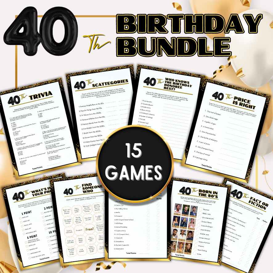 40th birthday games bundle