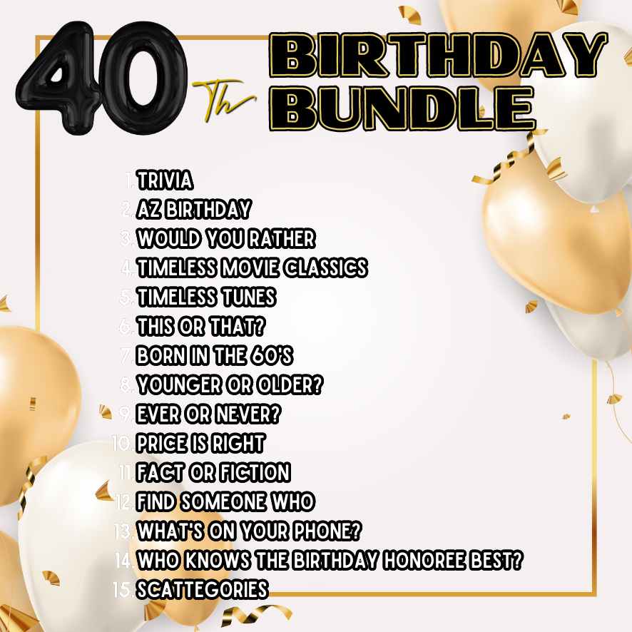 40th birthday games ideas