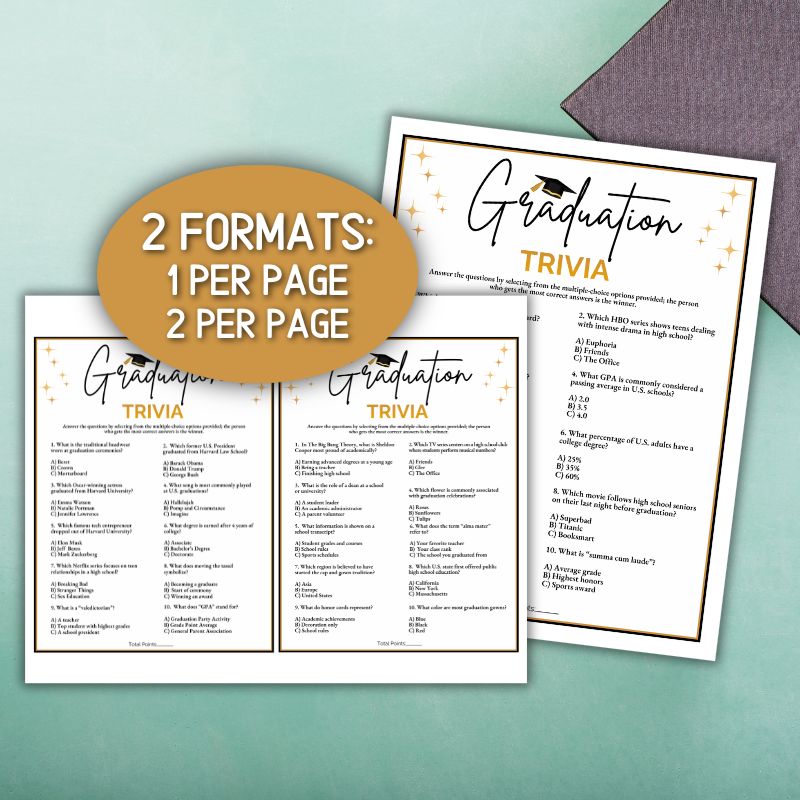 graduation trivia game