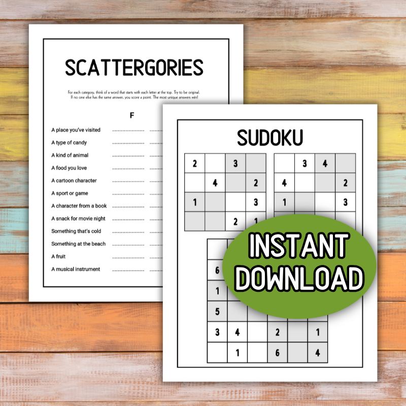 travel games printable