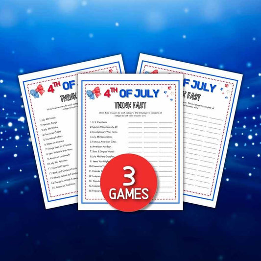 4th of july think fast game printable