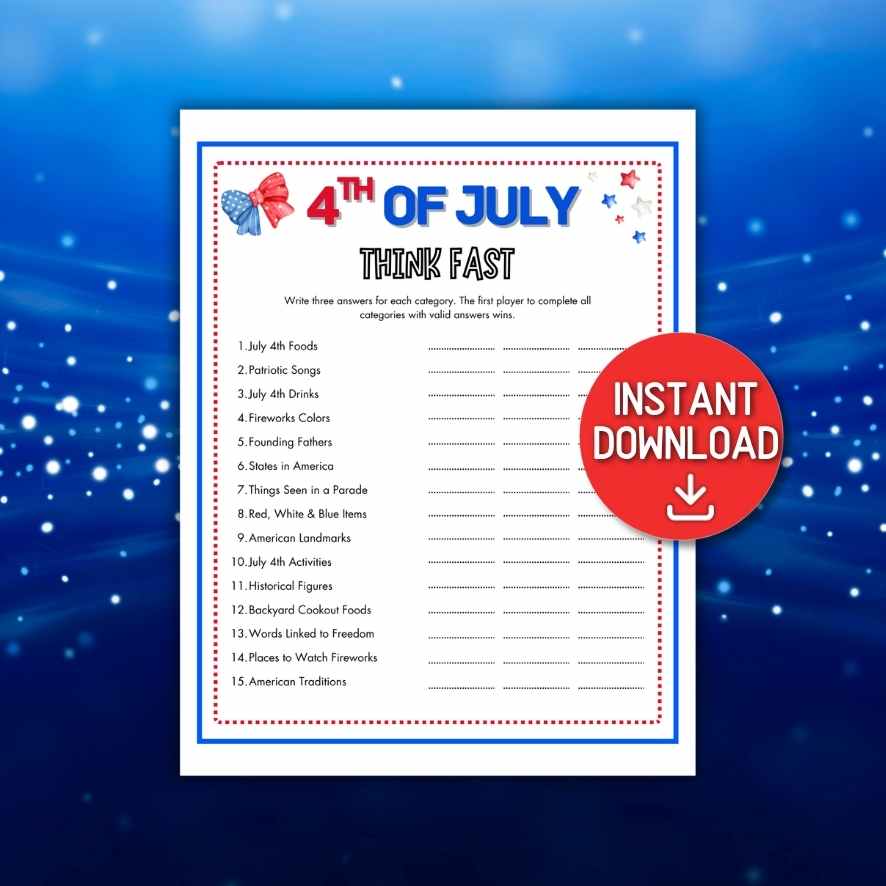 fourth of july classroom games