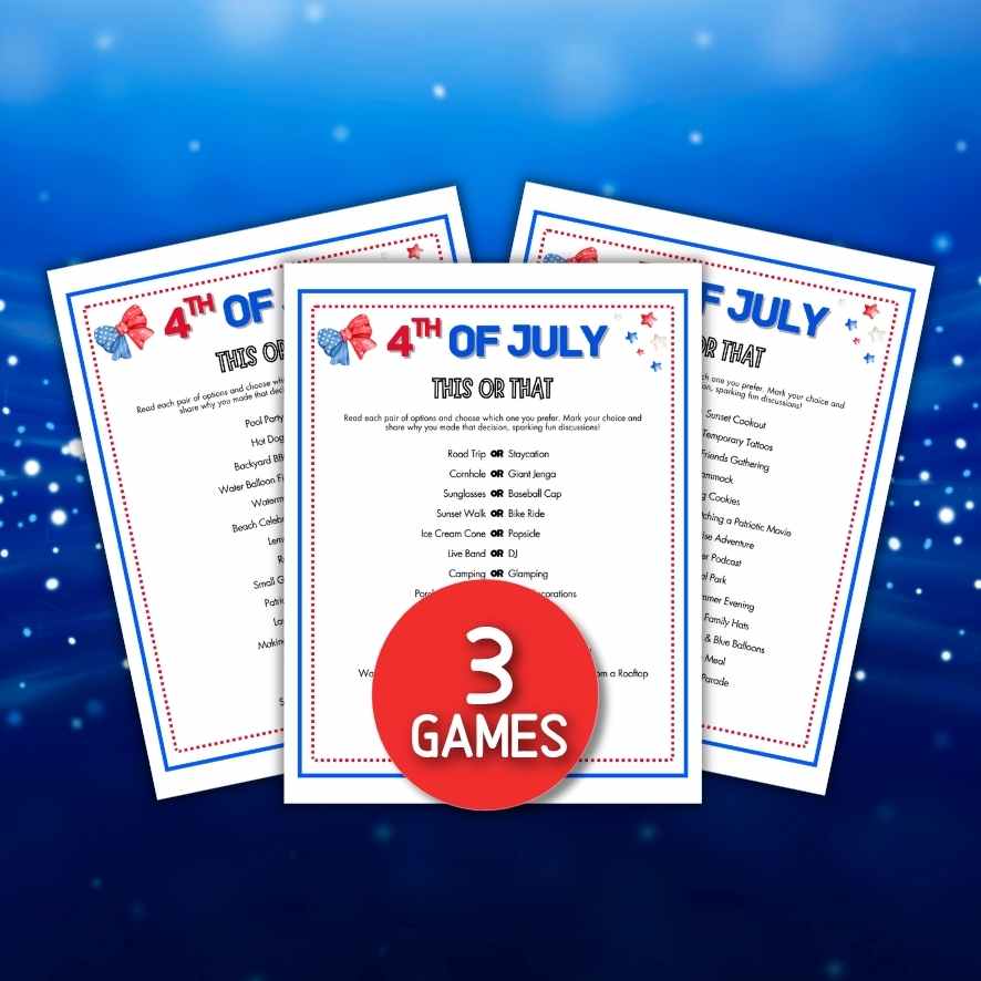 4th of july this or that game printable
