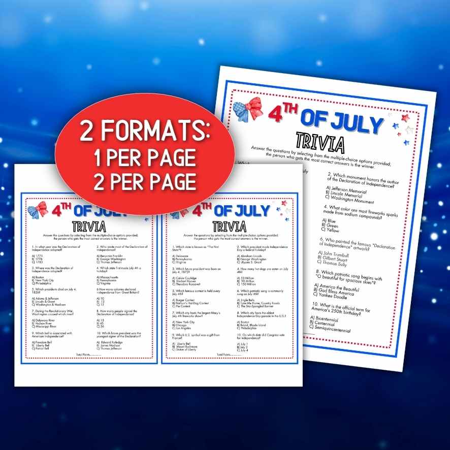 fourth of july trivia game