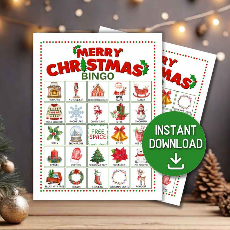 merry christmas bingo printable