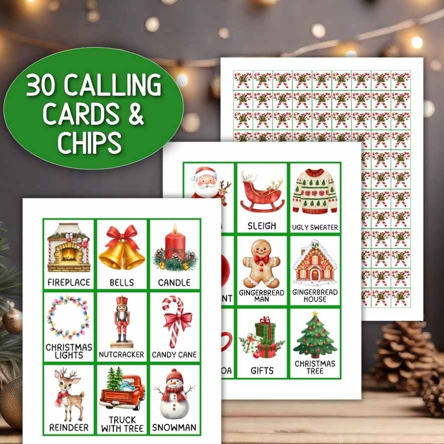 printable christmas bingo for 50
