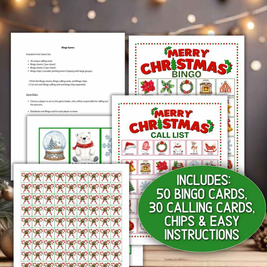 printable christmas bingo cards