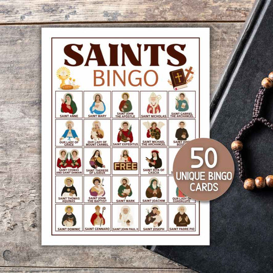 saint´s day catholic saints bingo cards