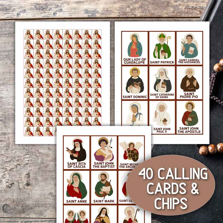 catholic saints bingo game